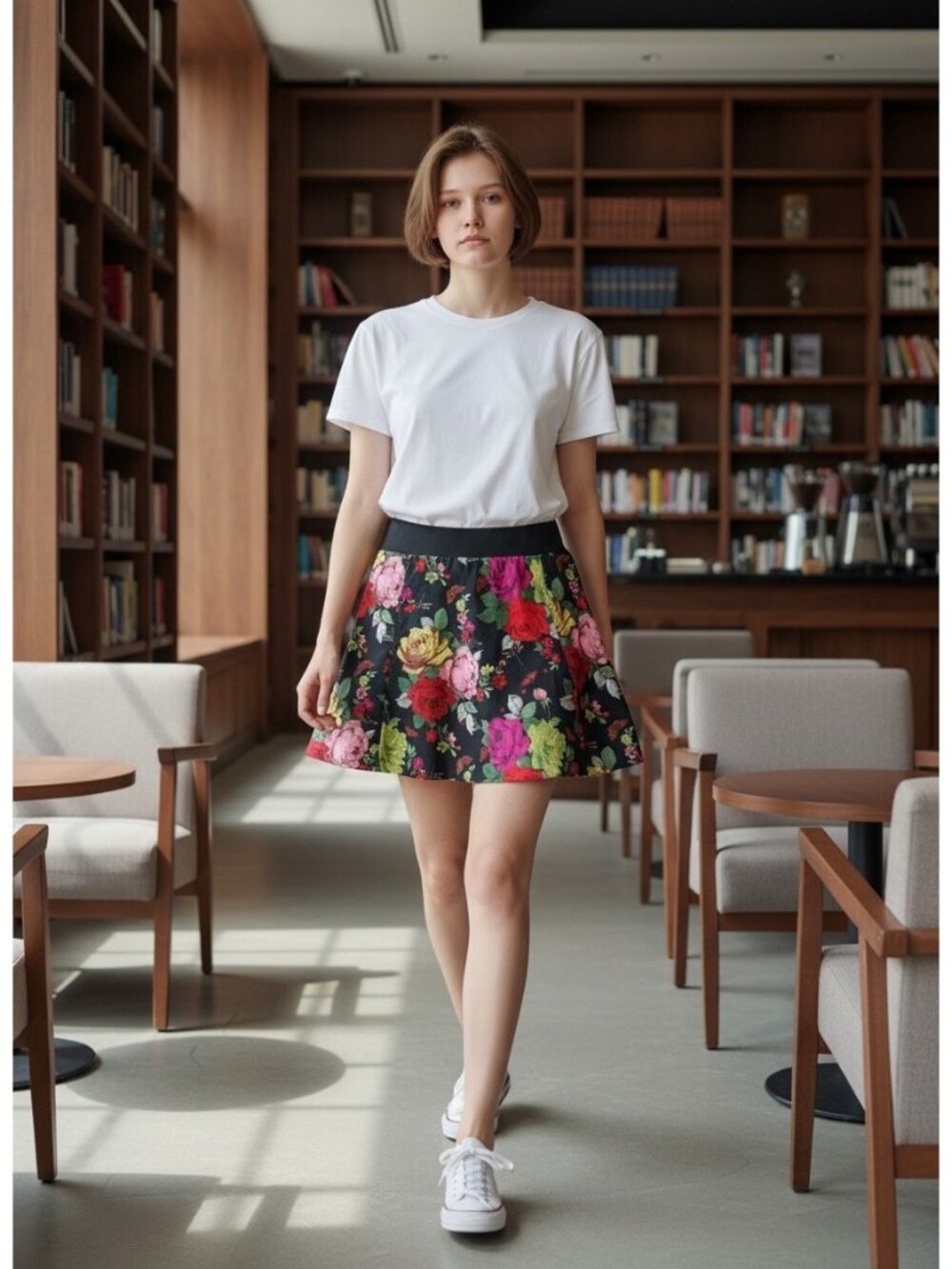 Baker By Ted Baker Girls Floral Skirt 14 Black